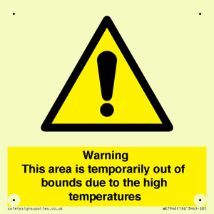 Warning This area is temporarily out of bounds due to the high temperatures